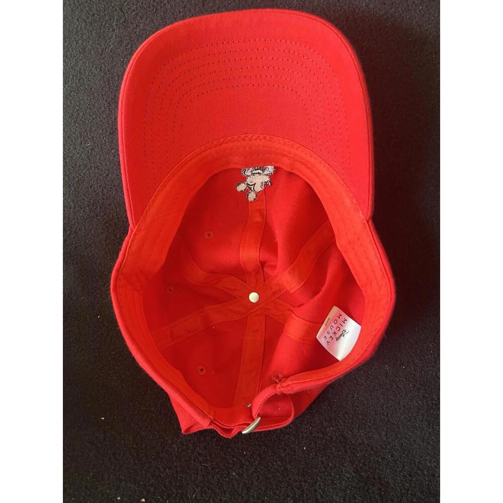 Disney Mickey Mouse Solid Red Hat Baseball Cap Rn… - image 3